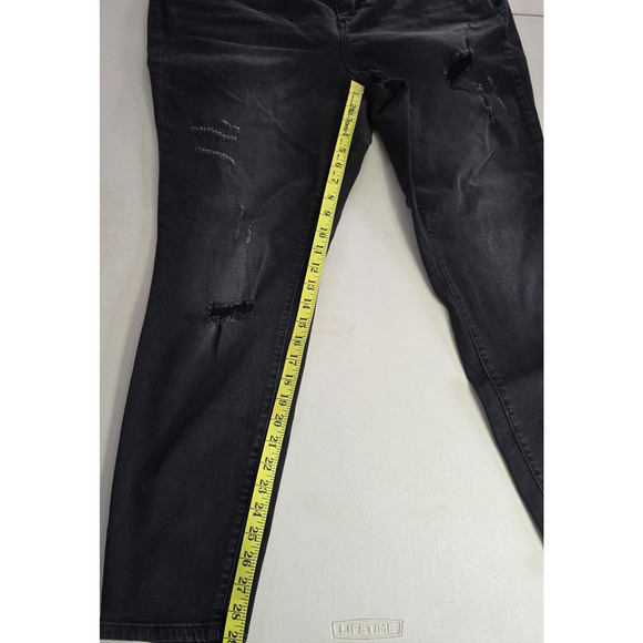 Slink Jeans Women's 20 Black Curvy Distressed Skinny - Picture 11 of 15